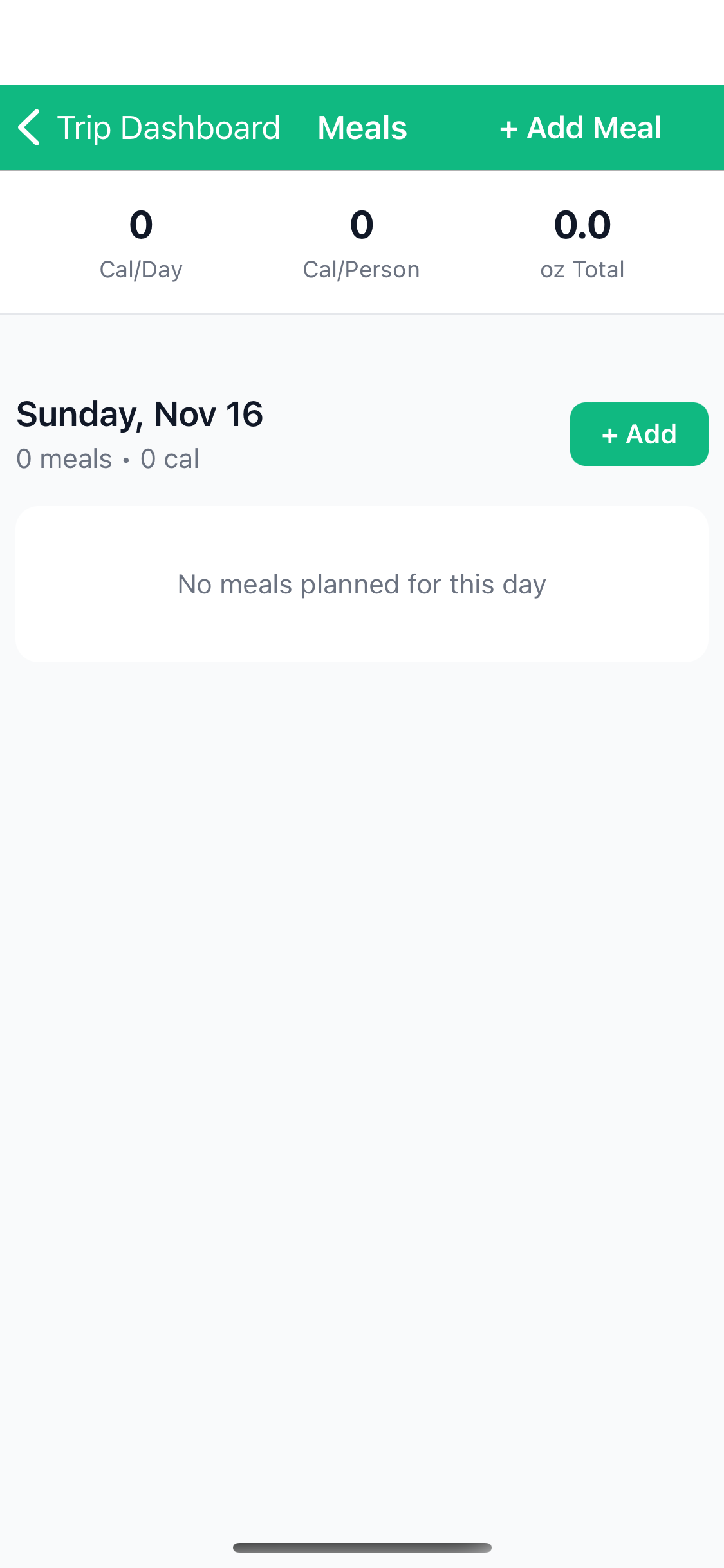 Meal Calendar Screen