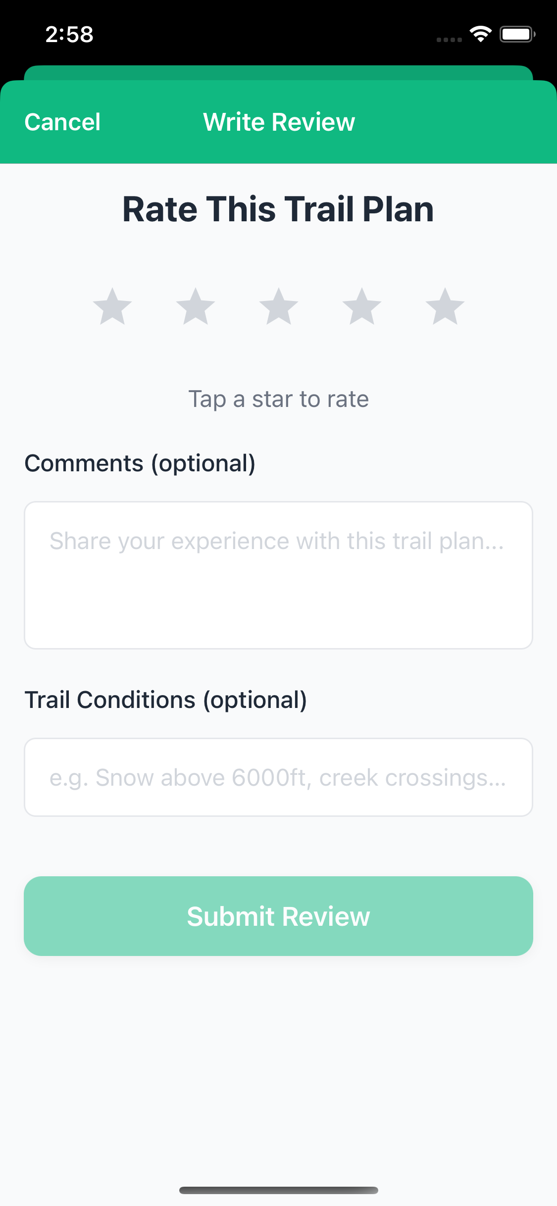 Template Review Screen