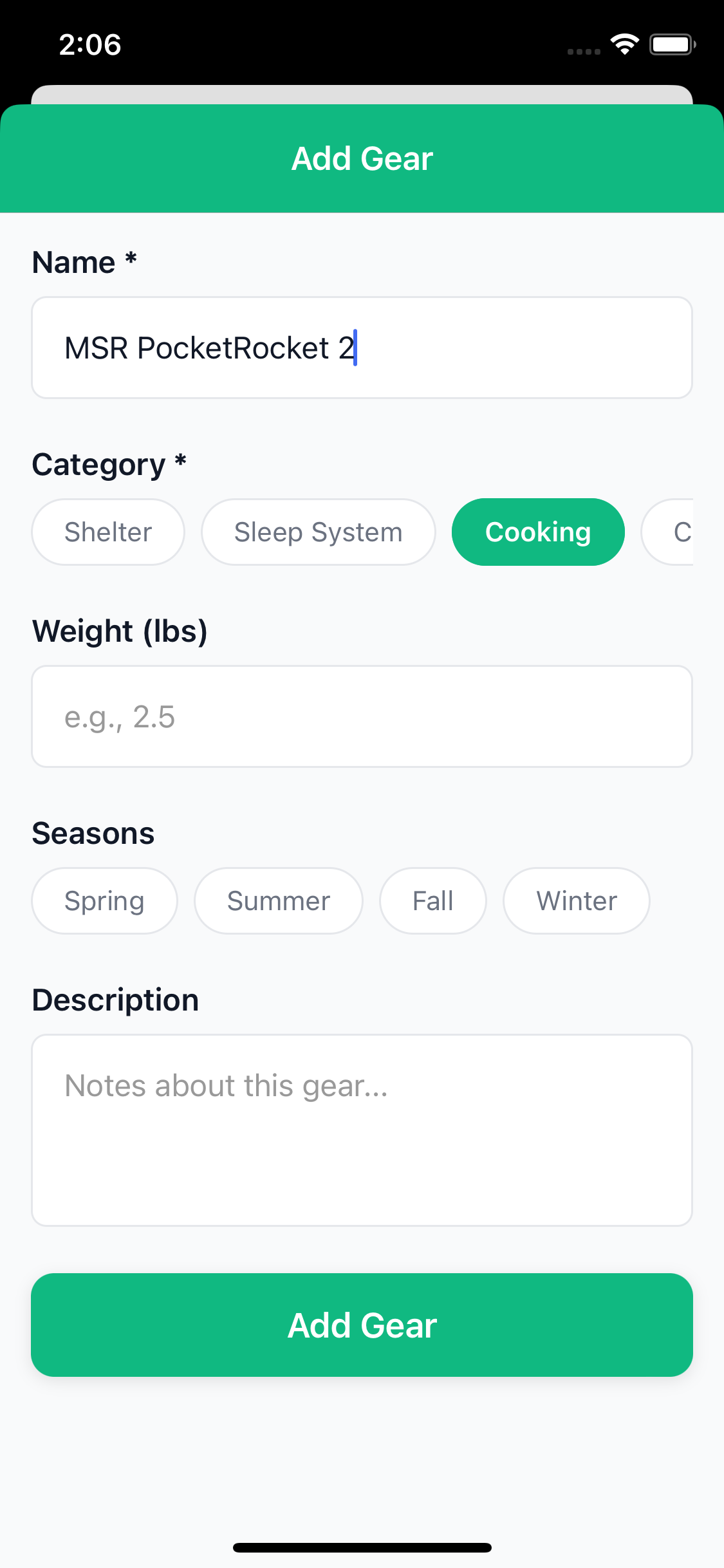 Create Custom Gear Screen