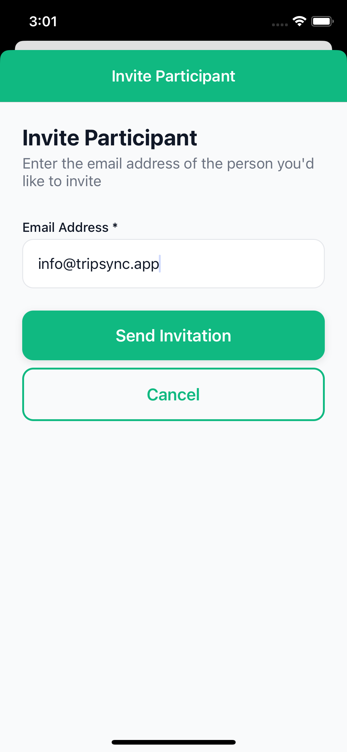 Invitation Screen